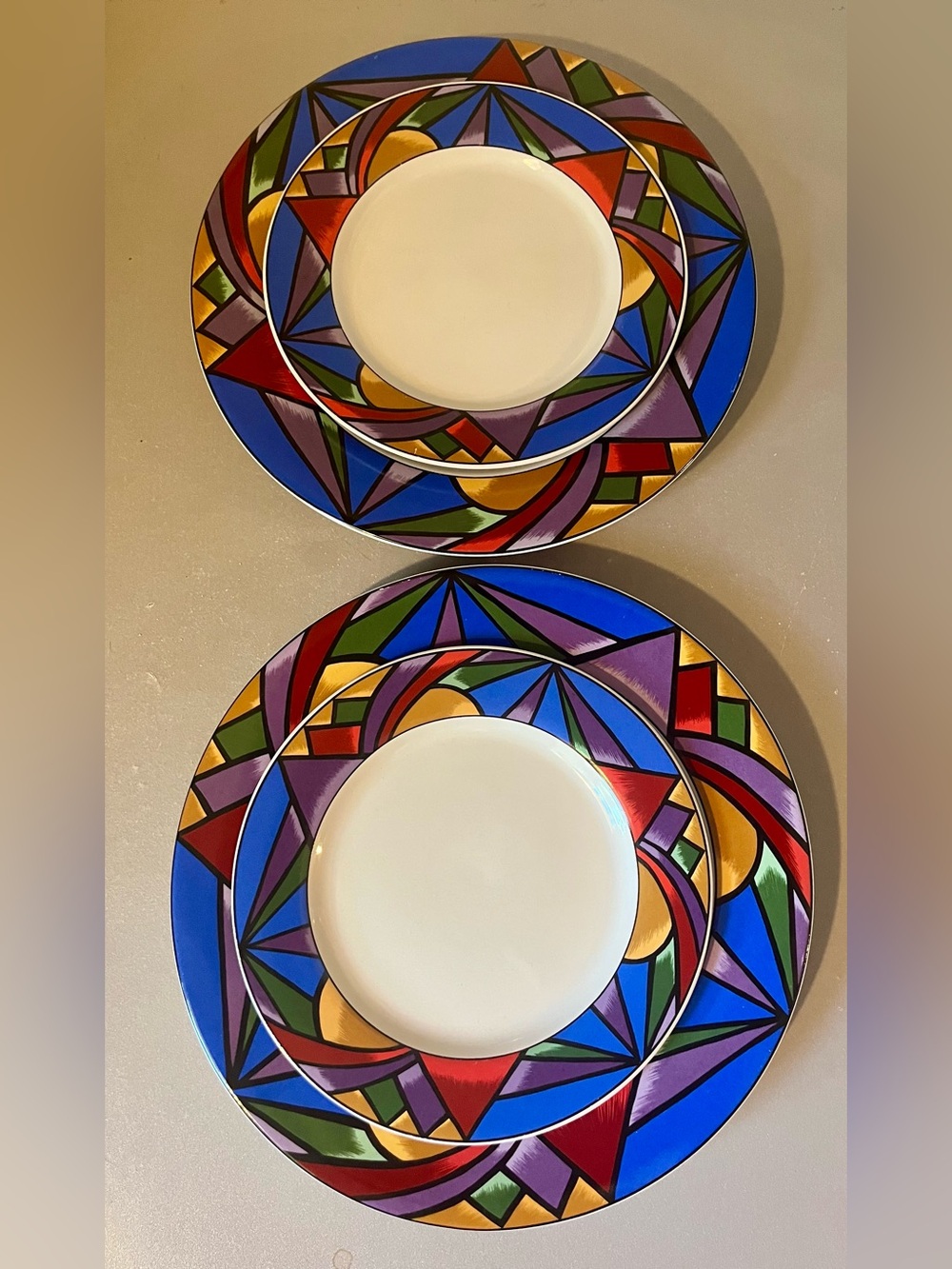 Sakura Sunset Mountain Stoneware Salad & Dinner Plates 1993